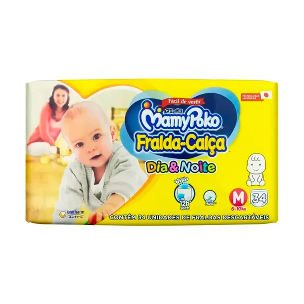 Fralda Descartável Mamypoko Calça Dia & Noite M